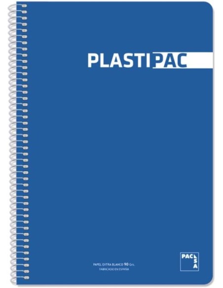 PAQ 5 BLOC Fº 80H 90G CUAD 4X4 PLASTIPAC COLOR AZUL